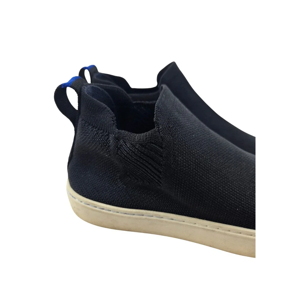 Rothys The Chelsea Boots Black Solid Knit Slip On Ankle Sneaker Boots Womens 7.5